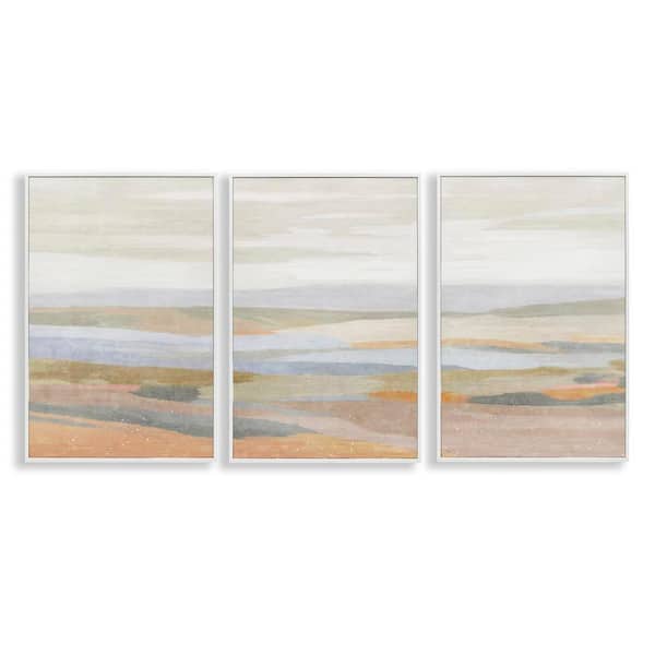 Beachy Mellow Landscapes by Suzanne Nicoll 3 Pieces White Framed Nature Giclee Art Print 30 in. x 20 in.