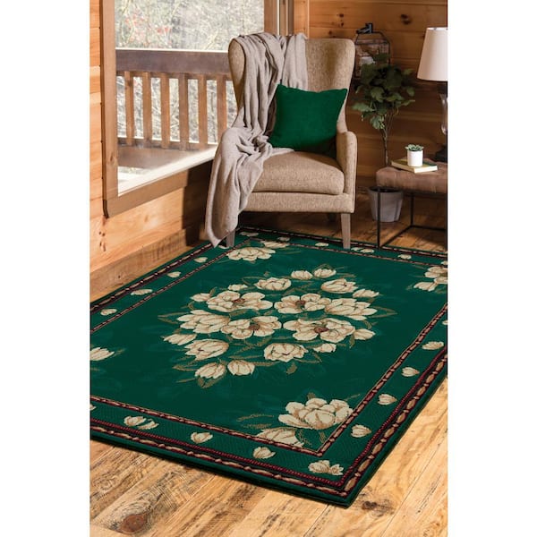 Manhattan Magnolia Hunter 3 ft. 11 in. x 5 ft. 3 in. Area Rug