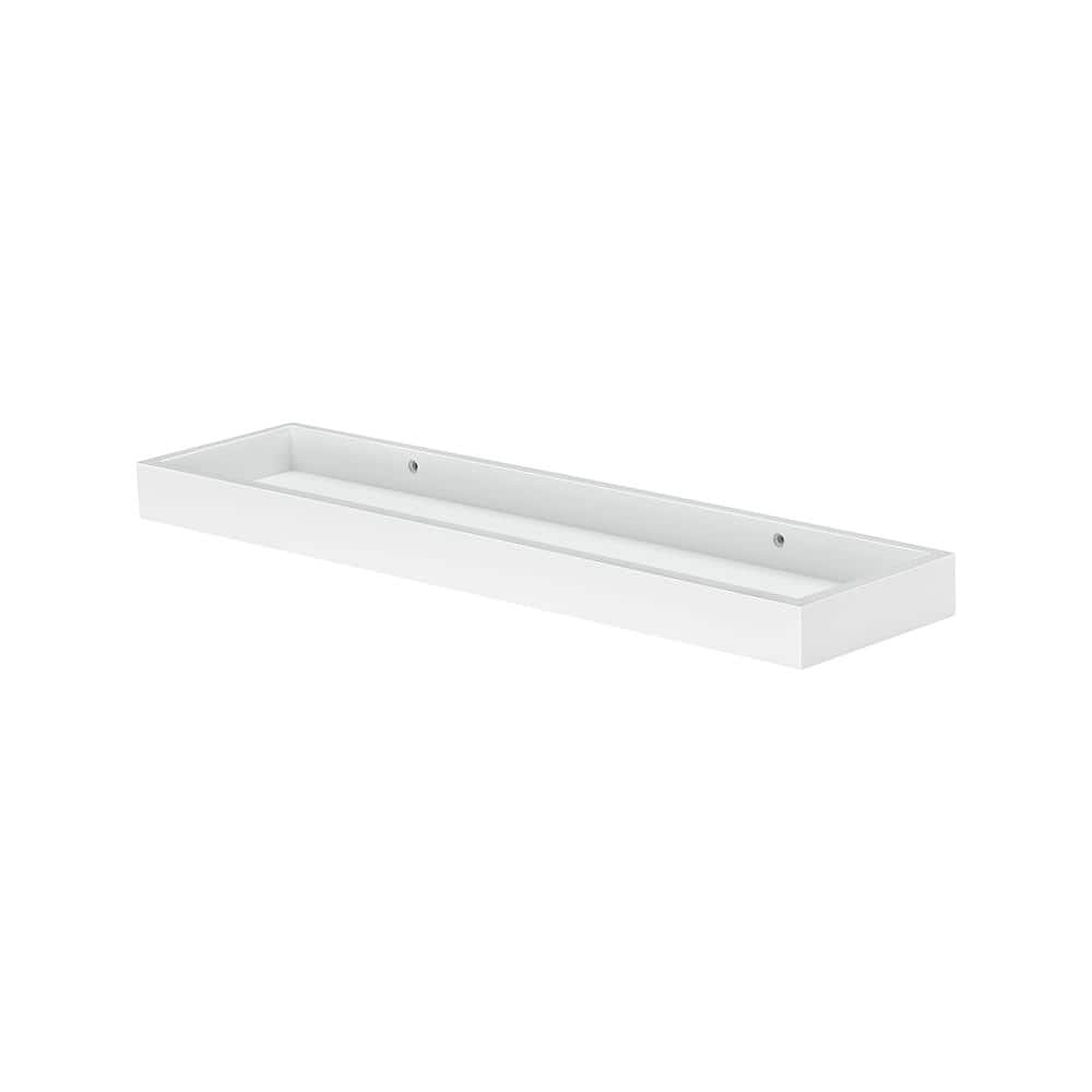 UPC 816658010557 product image for LOGGIA 23.6 in. x 5.9 in. x 1.6 in. White MDF Decorative Wall Shelf with Bracket | upcitemdb.com