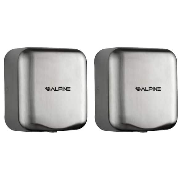 Alpine Industries Hemlock Commercial Stainless Steel Brushed Automatic High-Speed Electric Hand Dryer (2-Pack)