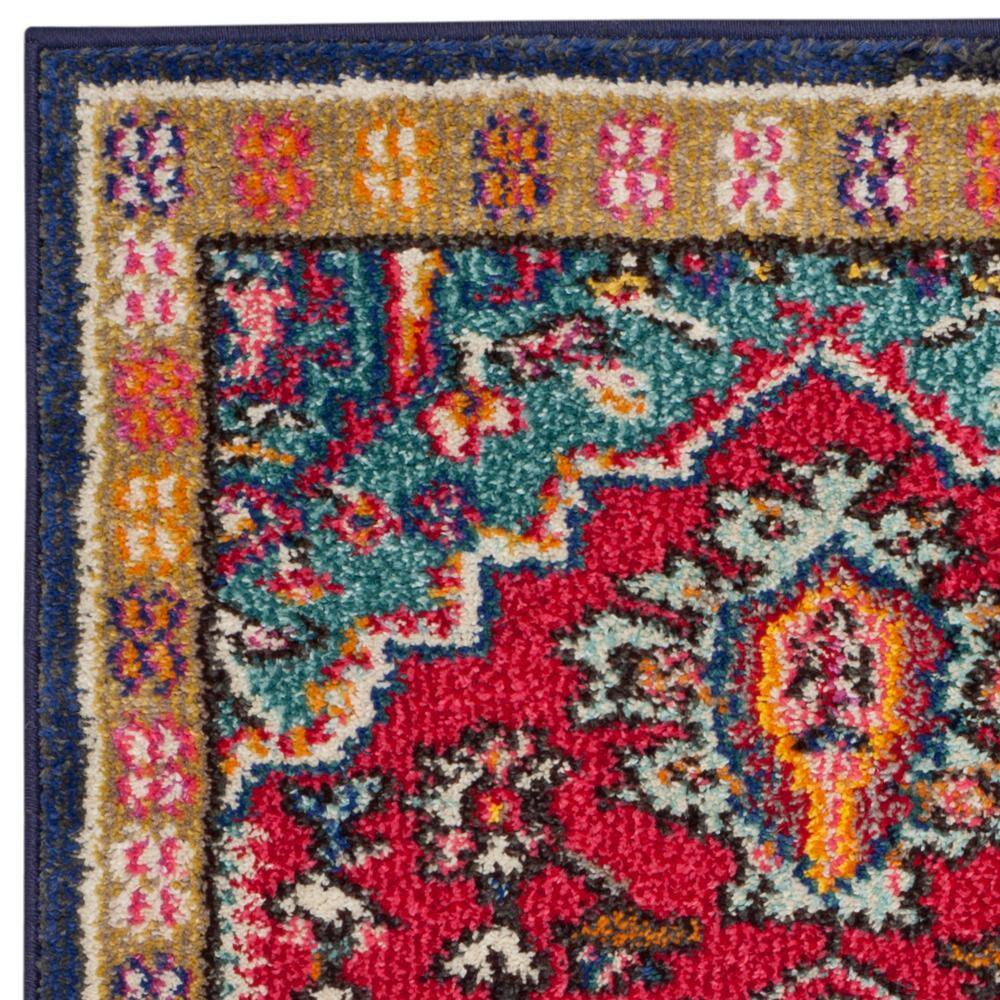 Bohemian Chic Red and Turquoise 3' x 5' Reversible Area Rug