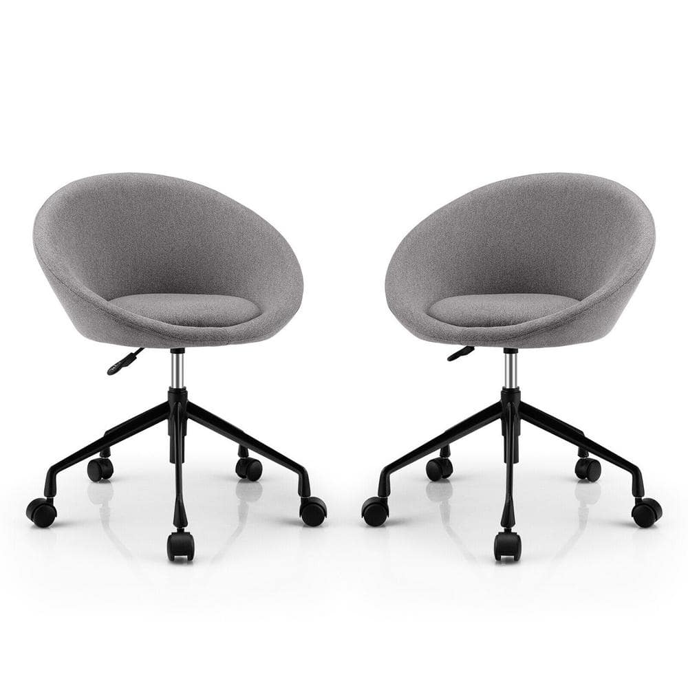 Gymax Set of 2 Swivel Home Office Chair Adjustable Accent Chair