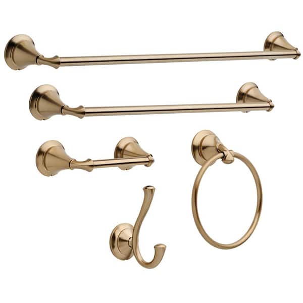Delta Linden Wall Mounted J-Hook Double Towel Hook Bath Hardware Accessory  in Champagne Bronze 79435-CZ - The Home Depot