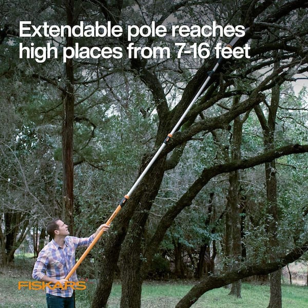 Fiskars Chain Drive Extendable Pole Saw & Pruner-7Ft X 16 ft