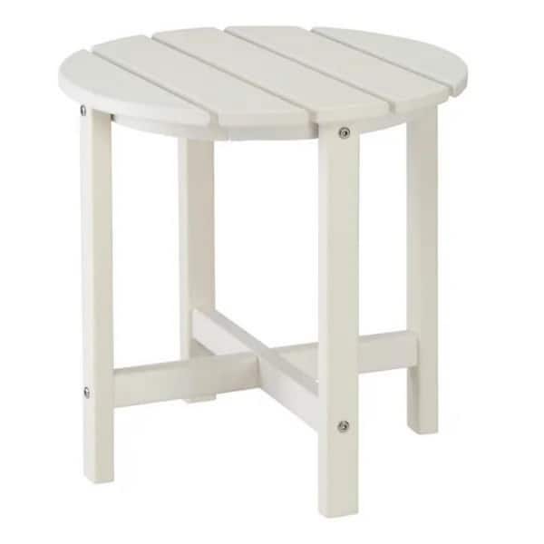 Cubilan 46 x 46 x 46cm Single Layer Round HDPE Side Table White