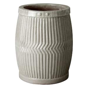 25 in. Round Gray Ceramic Dolly Tub Planter