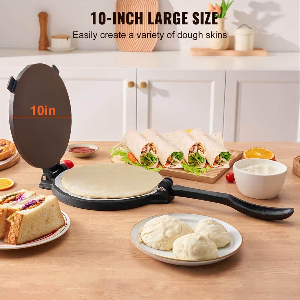 VEVOR 10-Inch Cast Iron Tortilla and Roti Press