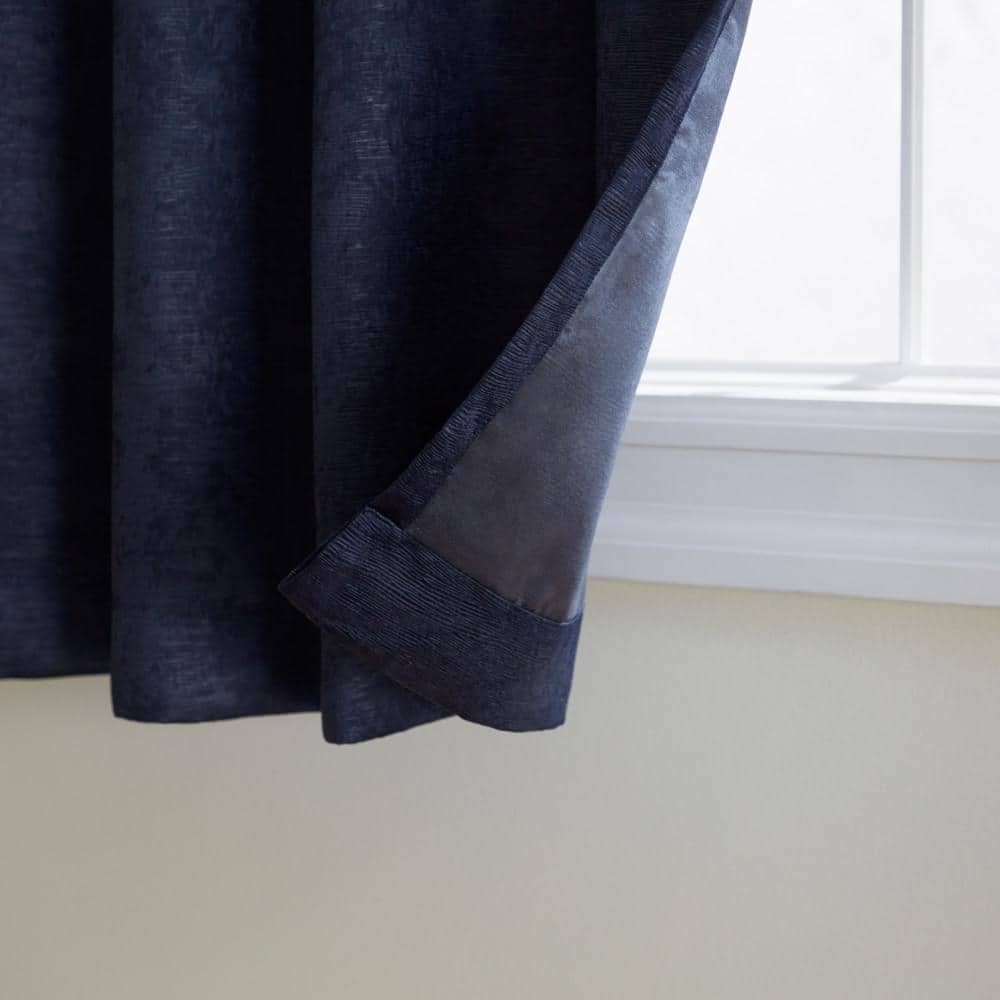 Navy and Mecca Orange Room Darkening Grommet Top Curtain Panels