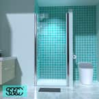 34-35 in. W x 72 in. H Pivot Frameless Shower Door in Chorme Finish with Clear Glass