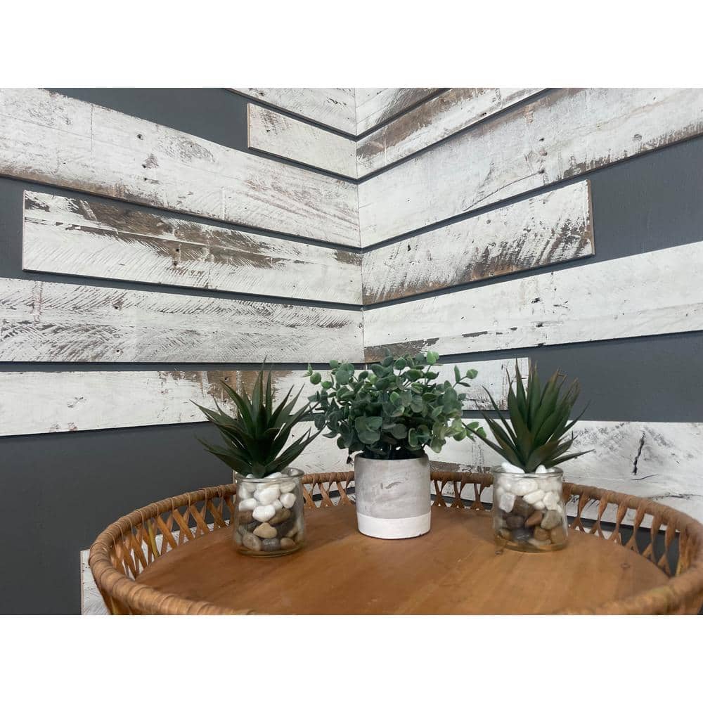 Vintage Harvest Whitewashed Barnwood Wall Paneling Kit