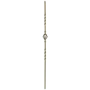 44 in. x 1/2 in. Antique Bronze Single Basket Hollow Iron Baluster