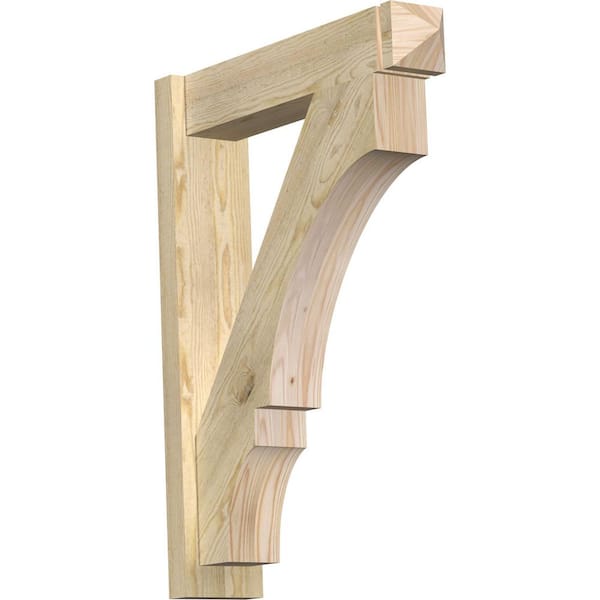 Ekena Millwork 6 in. x 34 in. x 26 in. Douglas Fir Balboa Arts and Crafts Rough Sawn Outlooker