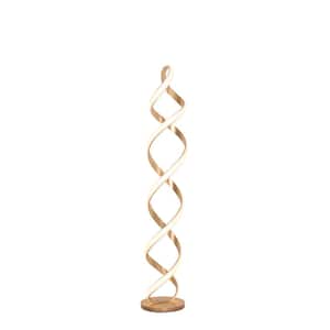 Infinito II 61 in. Anodized Gold 68-Watt Unique Modern LED Floor Lamp with Remote Dimming