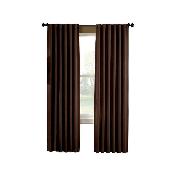 Curtainworks Semi-Opaque 52 in. x 95 in. Saville Chocolate Thermal Room Darkening Panel-DISCONTINUED