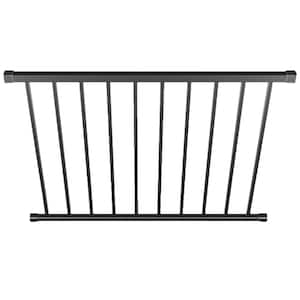 Contemporary 4 ft. x 36 in. Charcoal Gray Fine Textured Aluminum Level Rail Kit