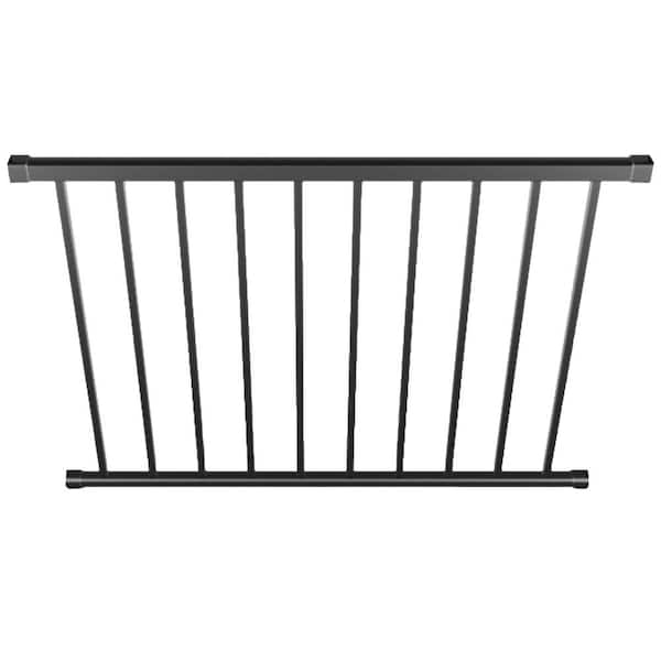 Pegatha Contemporary 4 ft. x 36 in. Charcoal Gray Fine Textured Aluminum Level Rail Kit