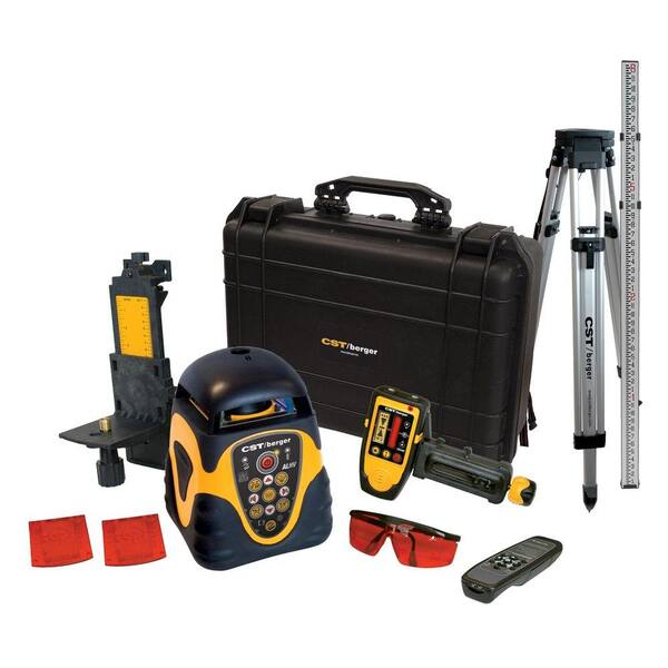 CST Rotary Laser Level Horizontal or Vertical Kit with Detector, Tripod and Rod (10-Piece)