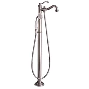 Lamar Single-Handle Freestanding Tub Faucet with Hand Shower in Brushed Nickel