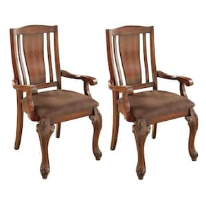 Johannesburg I Brown Cherry Traditional Style Arm Chair