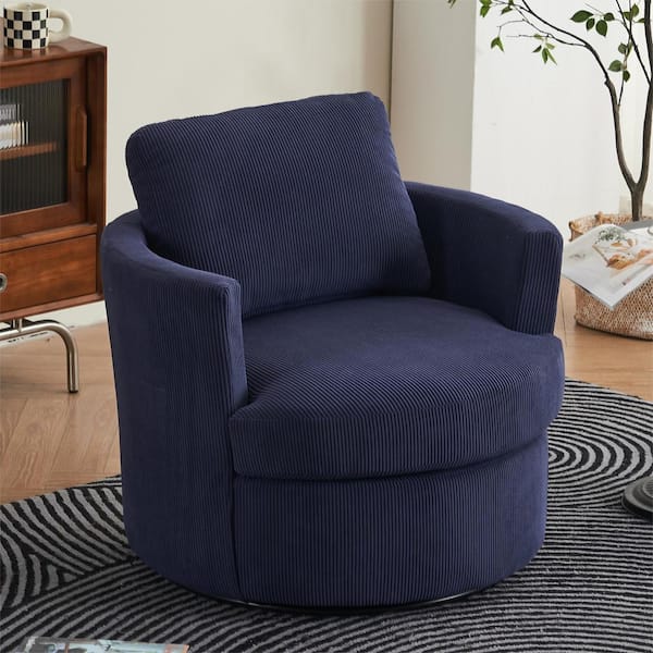 aisword Blue Polyester Swivel Barrel Chair (Set of 1)