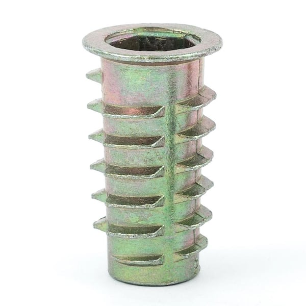 E-Z LOK Threaded Insert for Soft Wood, Hex Drive, Flanged, Die Cast