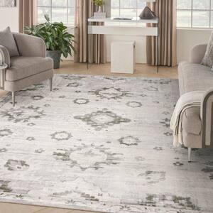Nourison Astra Machine Washable Ivory Gold 9 ft. x 12 ft. Distressed ...