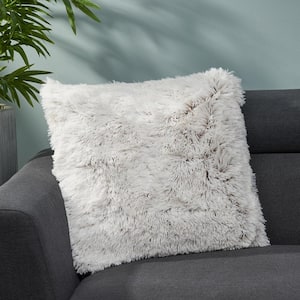 Frankfort White Solid Polyester 20 in. x 20 in. Throw Pillow