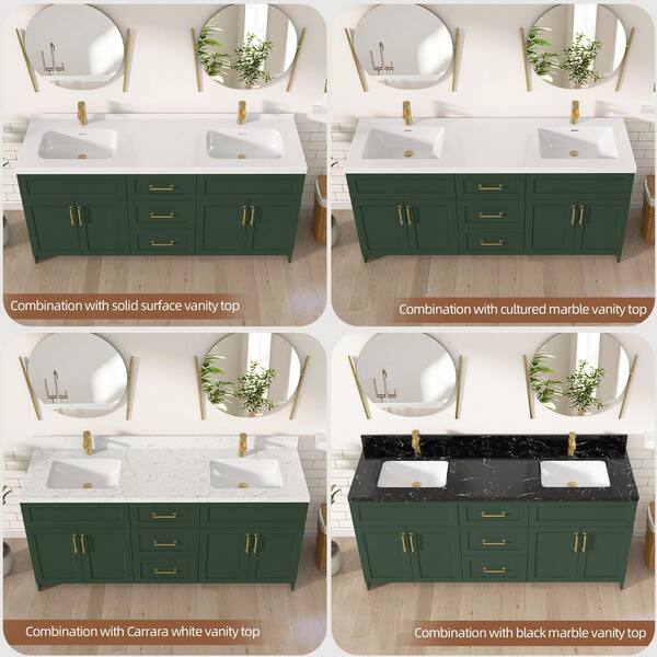 Zeafive Mox 72 in. W Double Bathroom Vanity Cabinet without Top in