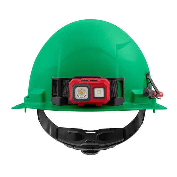 BOLT Green Type 1 Class E Front Brim Non-Vented Hard Hat with 4 Point Ratcheting Suspension (10-Pack)