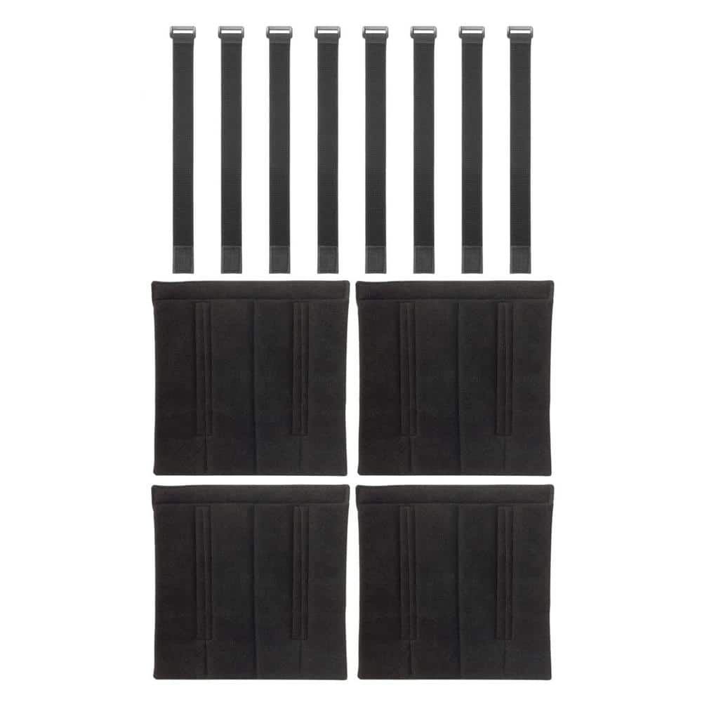 4-Piece Black 10 in. x 10 in. Bunk Bed Ladder Pads with 8 Adjustable Hook a