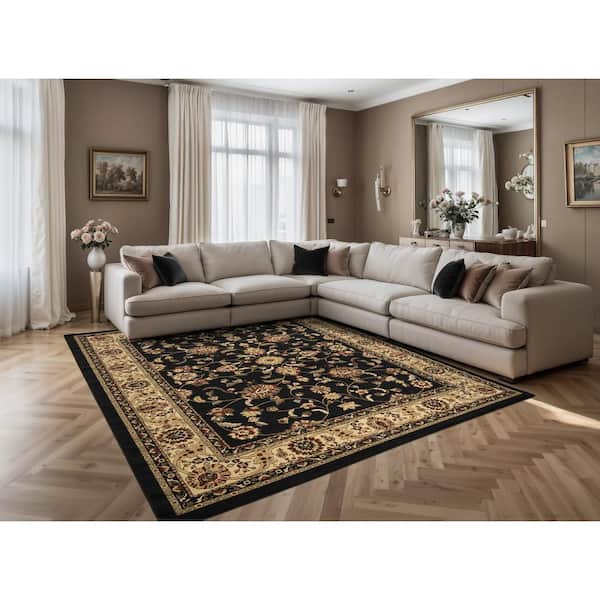 TrafficMaster Marash Black 8 ft. x 10 ft. Area Rug 59337 - The