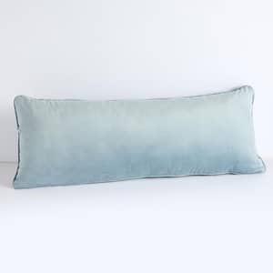 16 in. x 42 in. Solid Velvet Rectangular Outdoor Corded Lumbar XL Pillow