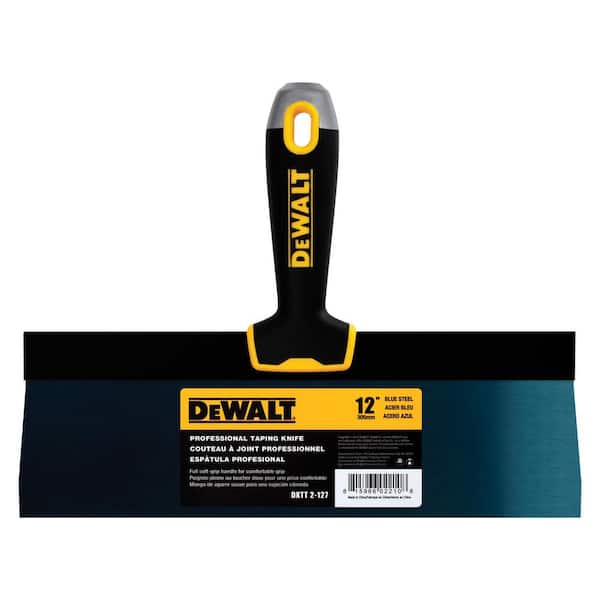 DEWALT 12 in. Blue Steel Taping Knife with Soft Grip Handle