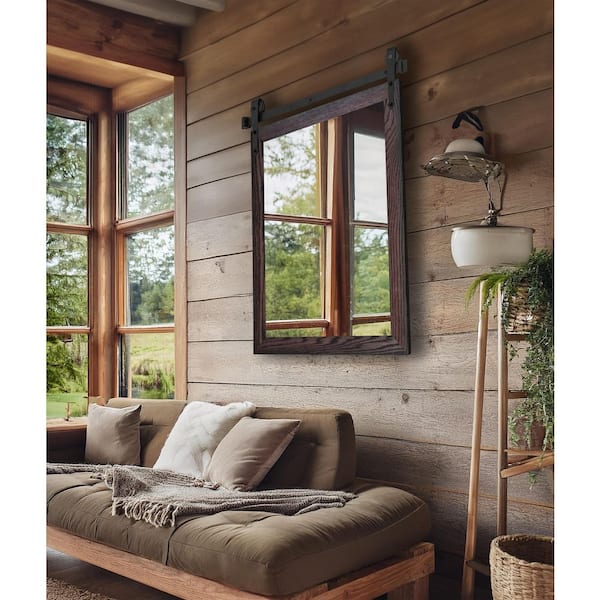Rayne Mirrors (33 in. W x 42 in. H) Black Cherry Oak