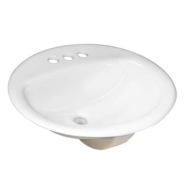 Glacier Bay Aragon 20 in. Drop-In Oval Vitreous China