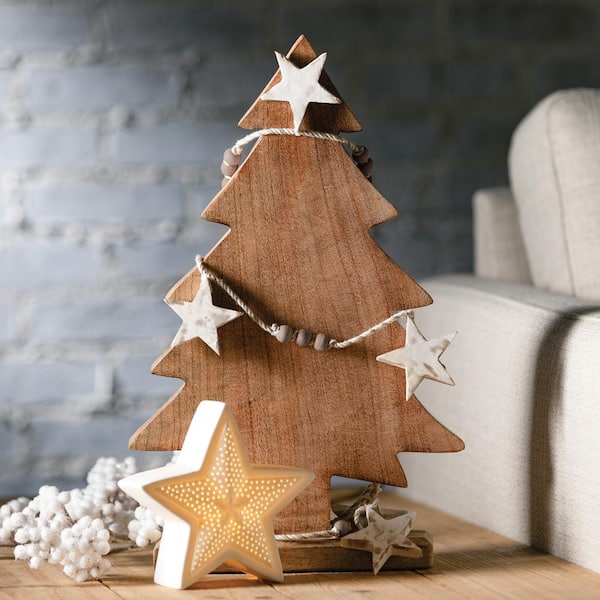 DIY Christmas Tree Wood Bead Garland - Dappled Skies and Diys