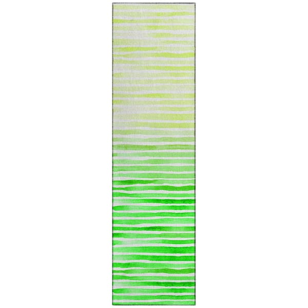 Addison Rugs Surfside 2 ft. 3 in. x 7 ft. 6 in. Green Geometric Indoor/Outdoor Area Rug
