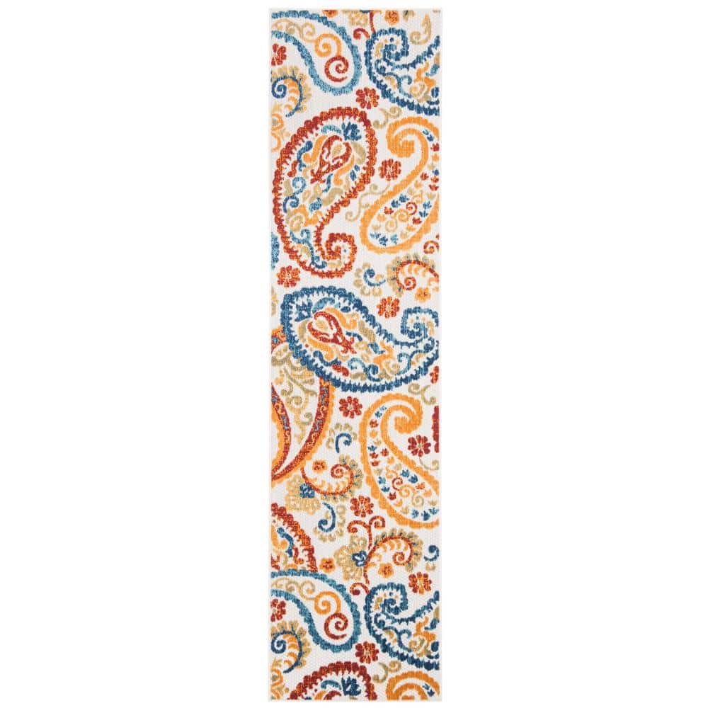 Cabana Cream/Navy 2 ft. x 6 ft. Paisley Floral Indoor/Outdoor Patio  Runner Rug price history on PriceWatchPro