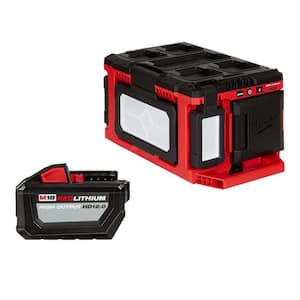 M18 18-Volt Lithium-Ion Cordless PACKOUT 3000 Lumens LED Light with Built-In Charger with M18 12.0 Ah Battery Pack