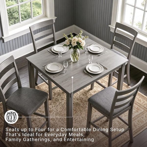 Signature DESIGN BY ASHLEY Bridson Gray 36 in. Dining Set D383-223