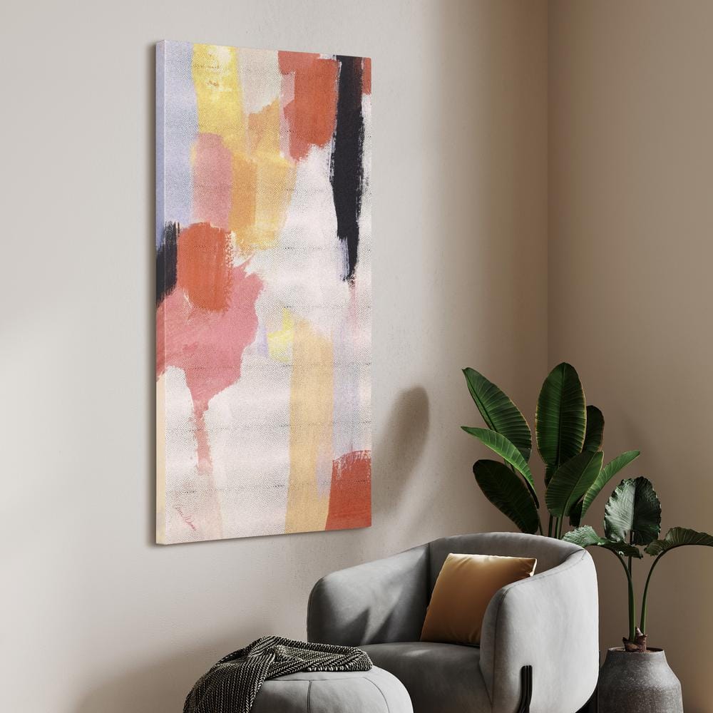Vibrant Harmony I Gold Metallic Shagreen Wrapped Canvas Wall Art