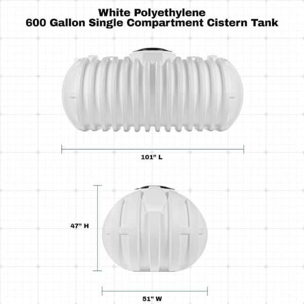 VPC 600 Gal. White Polyethylene Single Compartment Underground