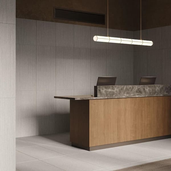 Vitaria Pleated Silver Gray 4 in. x 0.35 in. Textured Matte Porcelain Wall Tile Sample