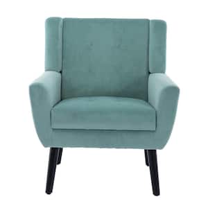 Mint Green Soft Velvet Material Accent Chair Home Chair with Black Legs