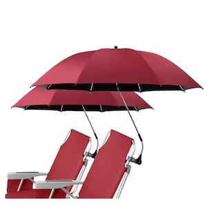 2-Pack 3.2 ft. 360 ° Adjustable Chair Umbrella with Clamp, Beach Umbrella UPF50+ UV Protection