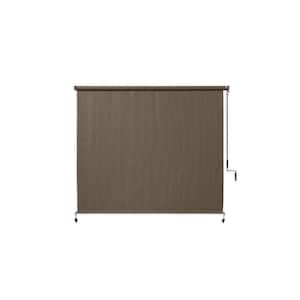 Chocolate Cordless 95% UV Block Fade Resistant Fabric with Heat Shield Exterior Roller Shade 72 in. W x 84 in. L