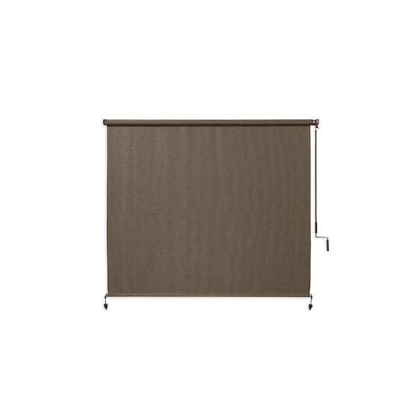 Chocolate Cordless 95% UV Block Fade Resistant Fabric with Heat Shield Exterior Roller Shade 72 in. W x 84 in. L
