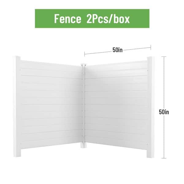 cadeninc 3 ft. W x 4 ft. H White Vinyl Privacy Screen Panels Kit - Fence-LQB1-101