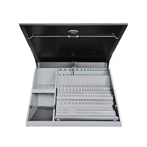 36 in. W x 17 in. D Portable Triangle Top Tool Chest for Sockets, Wrenches and Screwdrivers in Black/Gray Powder Coat