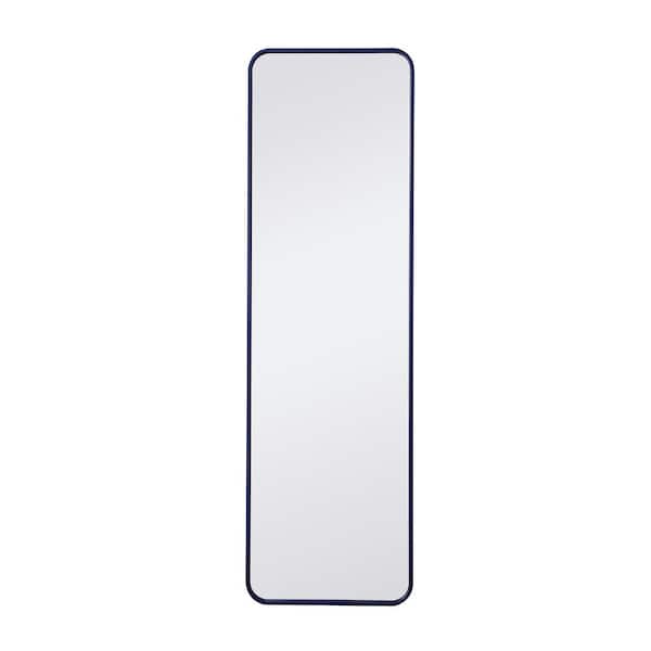 Unbranded Timeless Home 60 in. H x 18 in. W Blue Modern Soft Corner Rectangular Wall Mirror